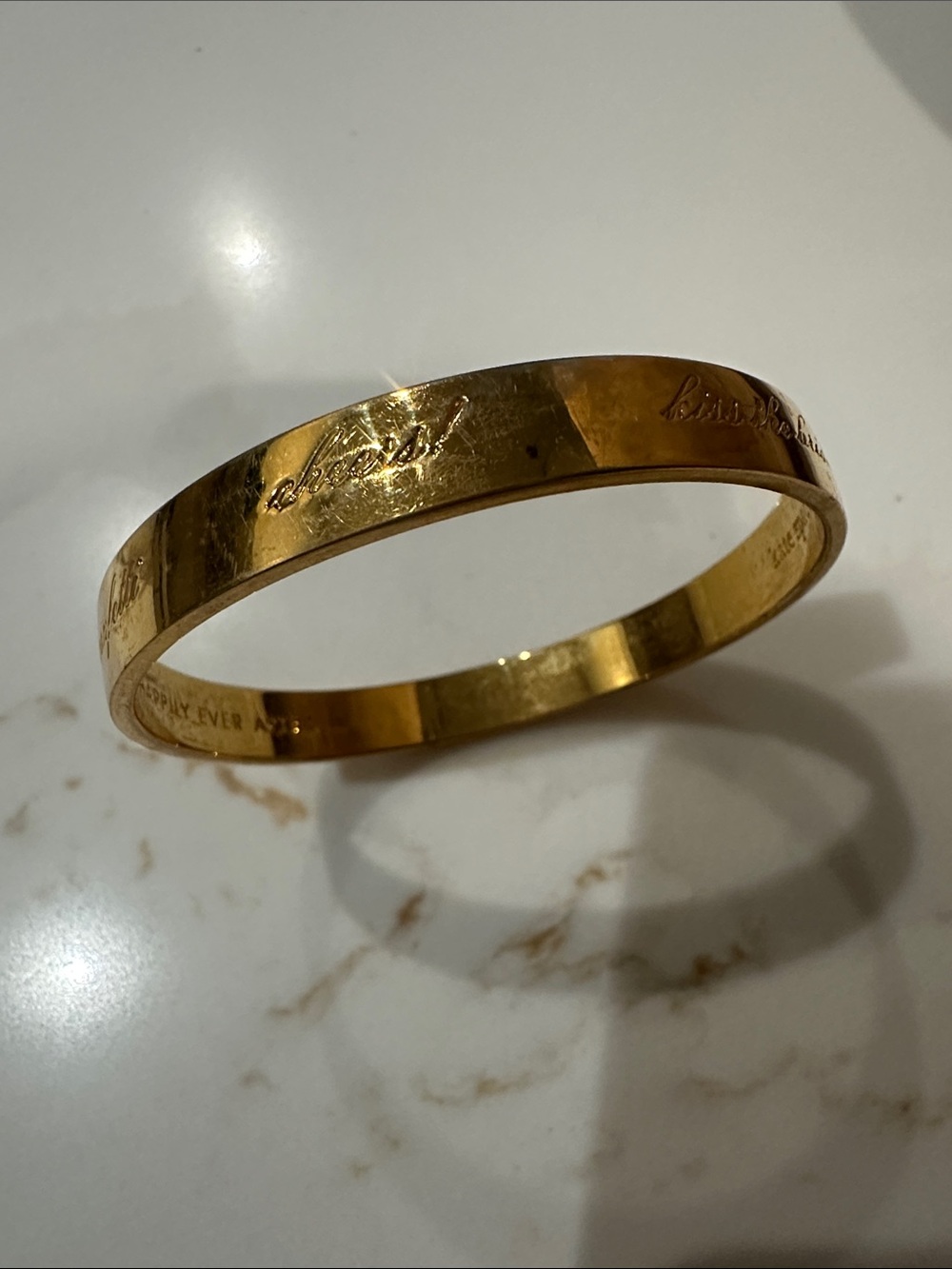 Kate Spade Gold Engraved Bangle Bracelet